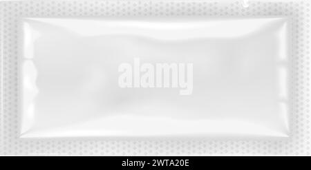 Sealed packet bag. Product sample blank mockup Stock Vector