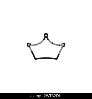 Crown line icon, outline vector sign, linear style pictogram isolated on white. VIP symbol, logo illustration. Editable stroke. Pixel perfect Stock Vector