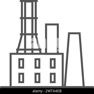 Industrial building icon. City air pollution manufacture Stock Vector
