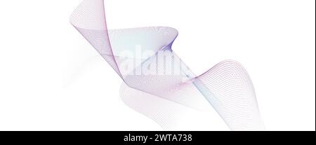 Purple-Sky Blue-Green Abstract Digital Technology Banner Waving Lines Background. Navy Blue-pink gradient Future technology Diagonal geometric shape Stock Vector