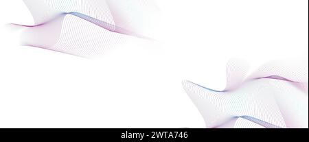 Purple-Sky Blue-Green Abstract Digital Technology Banner Waving Lines Background. Navy Blue-pink gradient Future technology Diagonal geometric shape Stock Vector