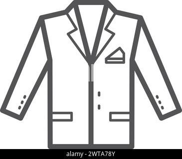 Blazer line icon. Male apparel. Classic clothes Stock Vector