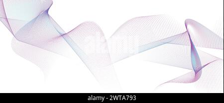 Purple-Sky Blue-Green Abstract Digital Technology Banner Waving Lines Background. Navy Blue-pink gradient Future technology Diagonal geometric shape Stock Vector
