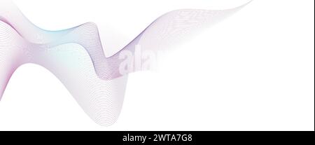 Purple-Sky Blue-Green Abstract Digital Technology Banner Waving Lines Background. Navy Blue-pink gradient Future technology Diagonal geometric shape Stock Vector