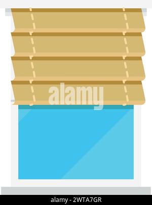 Window frame with venetian blinds. Apartment interior element Stock Vector