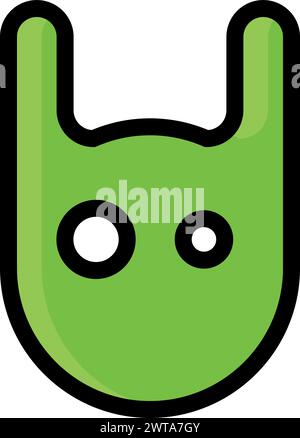Funny monster color icon. Retro video game style Stock Vector
