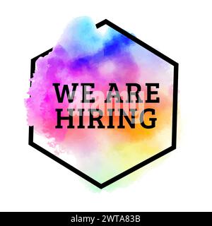 We Are Hiring Abstract Polygonal Colorful Paint Graphic Element Stock Vector