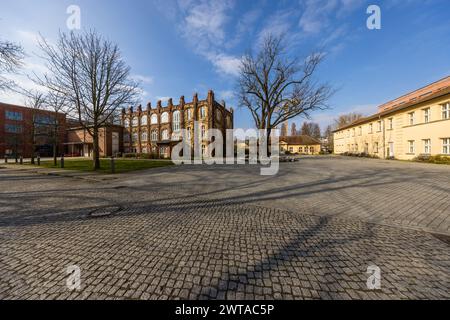 The first UFA studio in Potsdam is now part of the Rundfunk Berlin Brandenburg (RBB) site, Marlene-Dietrich-Allee, Potsdam, Brandenburg, Brandenburg, Germany Stock Photo