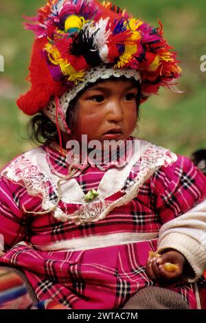 Willoq, Urubamba Valley, Peru.   Quechua Girl. Stock Photo