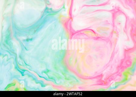 Multicolored Abstract Background with Paint Stains on Liquid Stock Photo