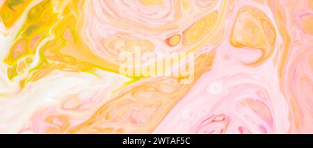Multicolored Abstract Background with Paint Stains on Liquid Stock Photo
