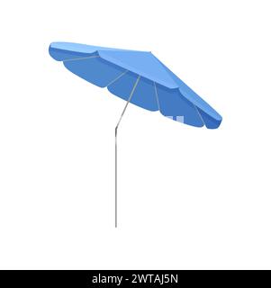 Vector Beach Instrument Folding beach umbrella. Beach sunbathing tools, sea umbrella instrument ...
