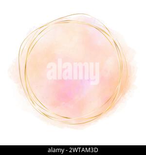 Peach Brush Circle Logo Template Vector Stock Vector