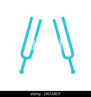 Two Tuning forks icon. From blue icon set. Stock Vector