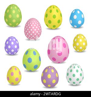 Set of colorful Easter eggs Stock Vector