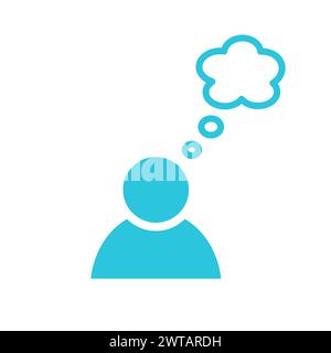 Person, Think, talk, new Ideas icon, Speech bubble. From blue icon set. Stock Vector