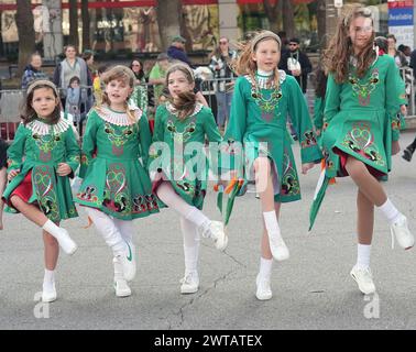 St. Louis, United States. 16th Mar, 2024. Irish dancers entertain those attending the St. Louis St. Patricks Day Downtown Parade in St. Louis on Saturday, March 16, 2024. Photo by Bill Greenblatt/UPI Credit: UPI/Alamy Live News Stock Photo