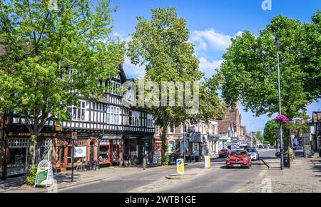 High Street, main commercial thoroughfare in the city centre of Berkhamsted lies on a pre-Roman route known by its Saxon name Akeman Street Stock Photo