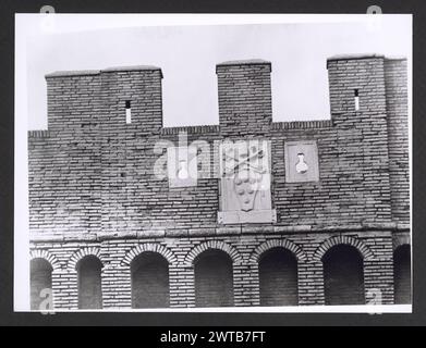 Lazio Roma Ostia Antica Castle. Hutzel, Max 1960-1990 Exterior views with emphasis on turretted towers; views of courtyard, portals and terrace. German-born photographer and scholar Max Hutzel (1911-1988) photographed in Italy from the early 1960s until his death. The result of this project, referred to by Hutzel as Foto Arte Minore, is thorough documentation of art historical development in Italy up to the 18th century, including objects of the Etruscans and the Romans, as well as early Medieval, Romanesque, Gothic, Renaissance and Baroque monuments. Images are organized by geographic region Stock Photo