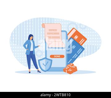 Online Card Payment Concept ,Easy Payments. Easy Edit and Customize, Money transfer. flat vector modern illustration Stock Vector