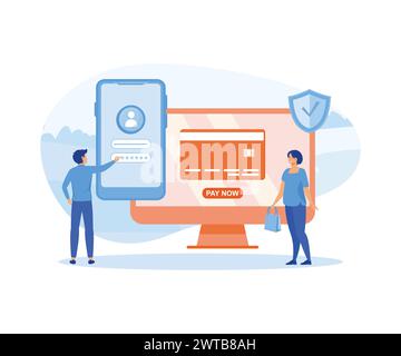 Online payment and wallet. Cashless pay. flat vector modern illustration Stock Vector