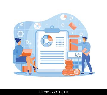 Audit concept. Business operation research and analysis. Financial inspection. flat vector modern illustration Stock Vector