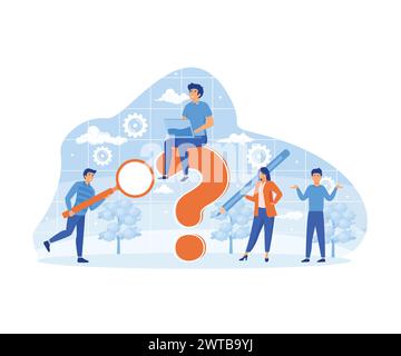 Business decision making doubt about options confusion Decide right solution directions dilemma. flat vector modern illustration Stock Vector