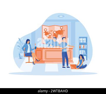 Sharing and search business ideas. collaboration brainstorming and meeting of creative creative people with light bulb ideas. flat vector modern illus Stock Vector