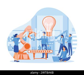 Brainstorming business concept for teamwork. Finding new solutions, generating and generating ideas. flat vector modern illustration Stock Vector