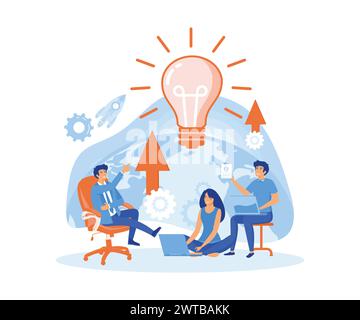 Business Idea concept. Development process, Innovation product, and creative idea. flat vector modern illustration Stock Vector