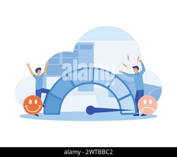 Stress level meter Concept of emotional overload, stress level, burnout ...