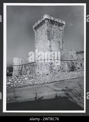Abruzzo L'Aquila Ortucchio Castello Piccolomini. Hutzel, Max 1960-1990 German-born photographer and scholar Max Hutzel (1911-1988) photographed in Italy from the early 1960s until his death. The result of this project, referred to by Hutzel as Foto Arte Minore, is thorough documentation of art historical development in Italy up to the 18th century, including objects of the Etruscans and the Romans, as well as early Medieval, Romanesque, Gothic, Renaissance and Baroque monuments. Images are organized by geographic region in Italy, then by province, city, site complex and monument. Stock Photo