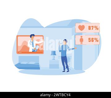 Electronic health record and online medical services. flat vector modern illustration Stock Vector