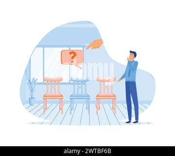 Open vacancy and empty company chair as hiring person concept. Search for new talent and best candidate for business. flat vector modern illustration Stock Vector