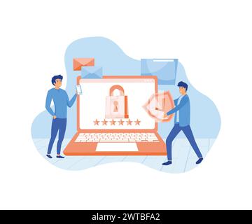 General privacy regulation for protection of personal data. GDPR and privacy politics. Personal information control and security. flat vector modern i Stock Vector