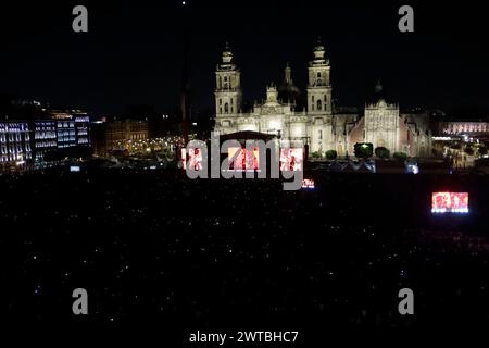 March 16, 2024, Mexico City, Ciudad de Mexico, Mexico: March 16, 2024, Mexico City, Mexico: Hundred of people attend at Mexico City Zocalo to enjoy the free concert as part of the 'Time for Women: Festival for equality. on March 16, 2024 in Mexico City, Mexico (Credit Image: © Luis Barron/eyepix via ZUMA Press Wire) EDITORIAL USAGE ONLY! Not for Commercial USAGE! Stock Photo