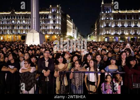 March 16, 2024, Mexico City, Ciudad de Mexico, Mexico: March 16, 2024, Mexico City, Mexico: Hundred of people attend at Mexico City Zocalo to enjoy the free concert as part of the 'Time for Women: Festival for equality. on March 16, 2024 in Mexico City, Mexico (Credit Image: © Luis Barron/eyepix via ZUMA Press Wire) EDITORIAL USAGE ONLY! Not for Commercial USAGE! Stock Photo