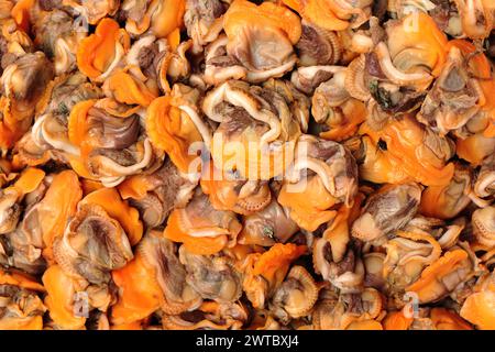 Fresh boiled cockle meat on white background Stock Photo