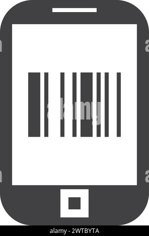 Smartphone with barcode on screen. Data scanner app icon Stock Vector
