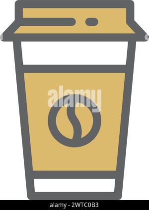 Coffee takeaway cup color icon. Cafe symbol Stock Vector