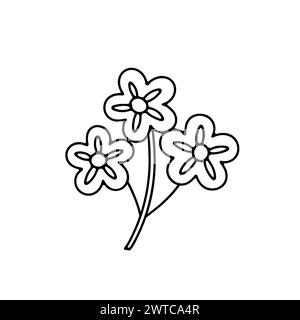 Monochrome black and white floral chinoiserie style flower isolated on white background Stock Vector