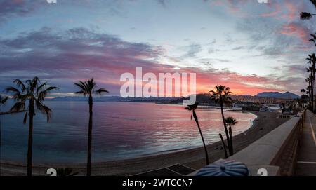 Ribera beach in Ceuta, Spain Stock Photo