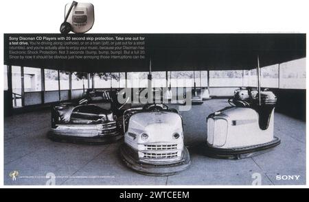 1997 Sony CD Player Discman Ad Stock Photo