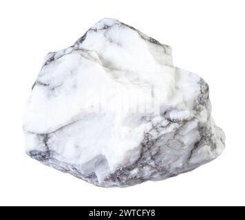 specimen of natural raw howlite rock cutout on white background Stock Photo