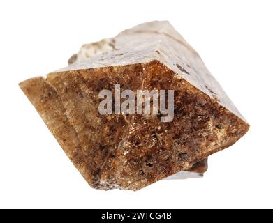 specimen of natural rough zircon crystal cutout on white background Stock Photo