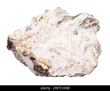 Cut Albite specimen of natural rough albite rock cutout on white background Stock ...