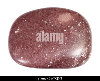 specimen of natural polished red brown quartzite mineral cutout on white background Stock Photo