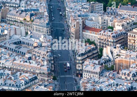 aerial view over Paris France Stock Photo