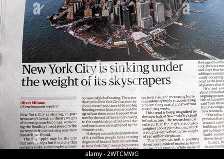 'New York City is sinking under the weight of its skyscrapers' Guardian ...
