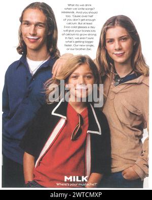 1997 MILK AD with HANSON  THE HANSON BROTHERS - Where's your mustache Stock Photo